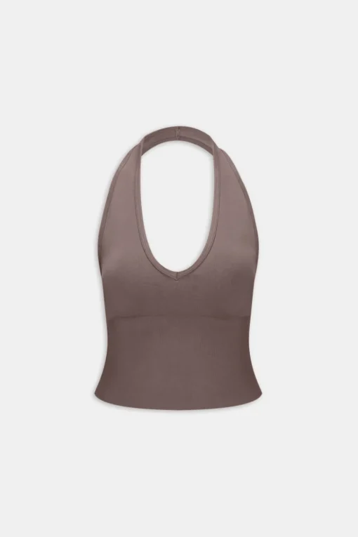 Sculpt Seamless Halter Tank - Dark Truffle