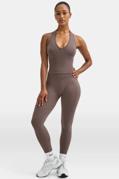 Sculpt Seamless Halter Tank - Dark Truffle