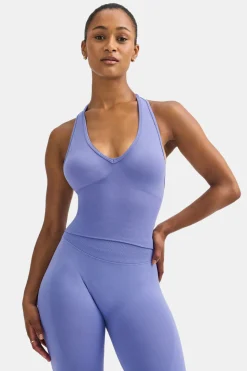 Sculpt Seamless Halter Tank - Aster Blue