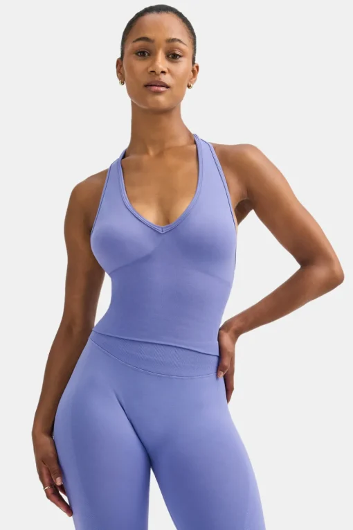 Sculpt Seamless Halter Tank - Aster Blue