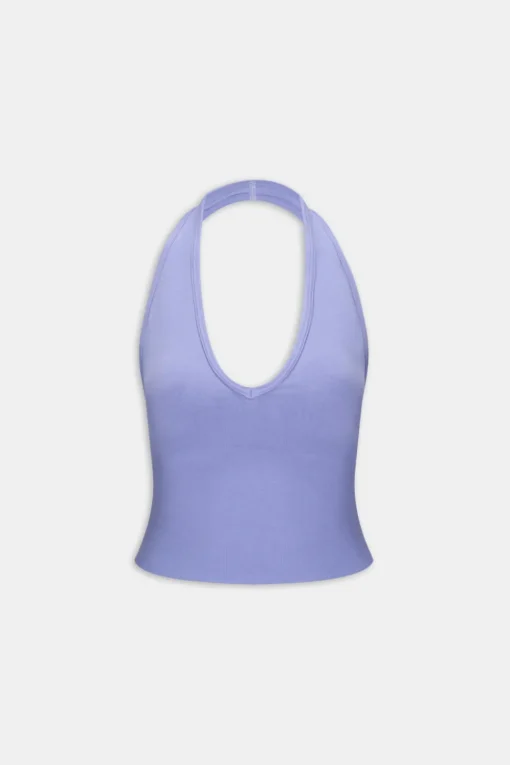 Sculpt Seamless Halter Tank - Aster Blue
