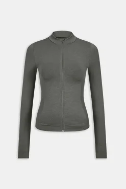 Sculpt Seamless Longline Jacket - Dark Olive