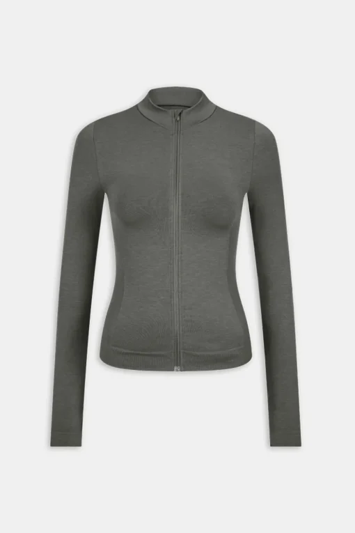 Sculpt Seamless Longline Jacket - Dark Olive