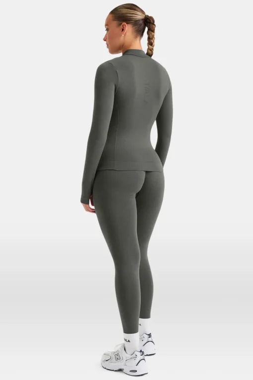 Sculpt Seamless Longline Jacket - Dark Olive
