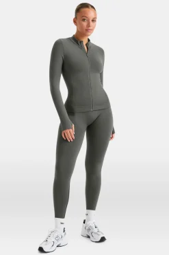 Sculpt Seamless Longline Jacket - Dark Olive