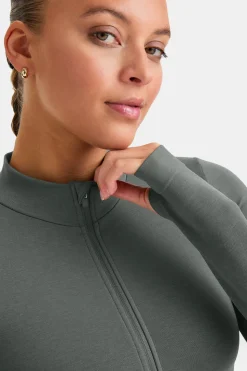 Sculpt Seamless Longline Jacket - Dark Olive
