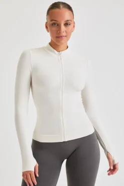 Sculpt Seamless Longline Jacket - Milk Marl