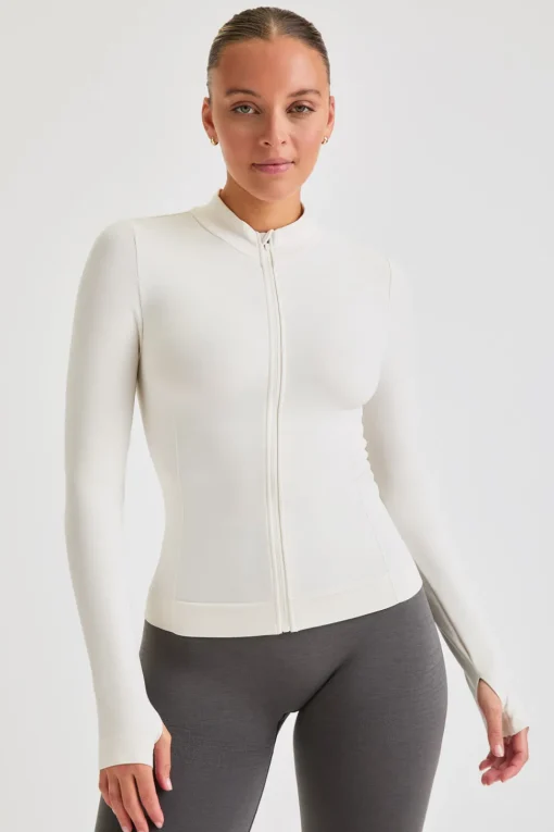 Sculpt Seamless Longline Jacket - Milk Marl