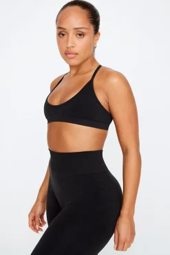 Sculpt Seamless Mini Sports Bra - Black Marl