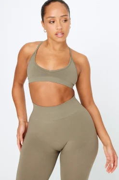 Sculpt Seamless Mini Sports Bra - Olive Marl