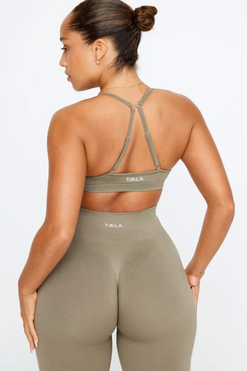 Sculpt Seamless Mini Sports Bra - Olive Marl