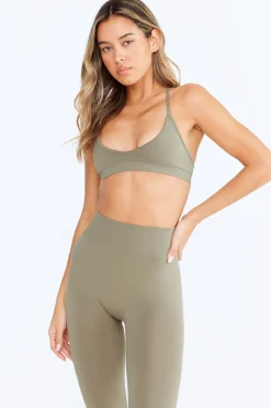 Sculpt Seamless Mini Sports Bra - Olive Marl