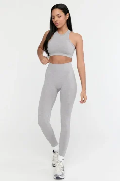 Sculpt Seamless Ribbed High Waisted Legging - Light Grey Marl