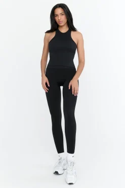 Sculpt Seamless Ribbed Racer Tank - Black Marl