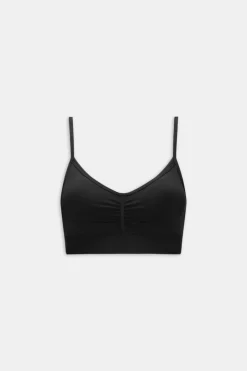 Sculpt Seamless Ruched Sports Bra - Black Marl