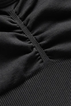 Sculpt Seamless Ruched Sports Bra - Black Marl