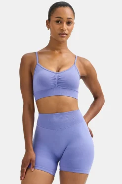 Sculpt Seamless Ruched Sports Bra - Aster Blue