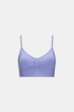 Sculpt Seamless Ruched Sports Bra - Aster Blue