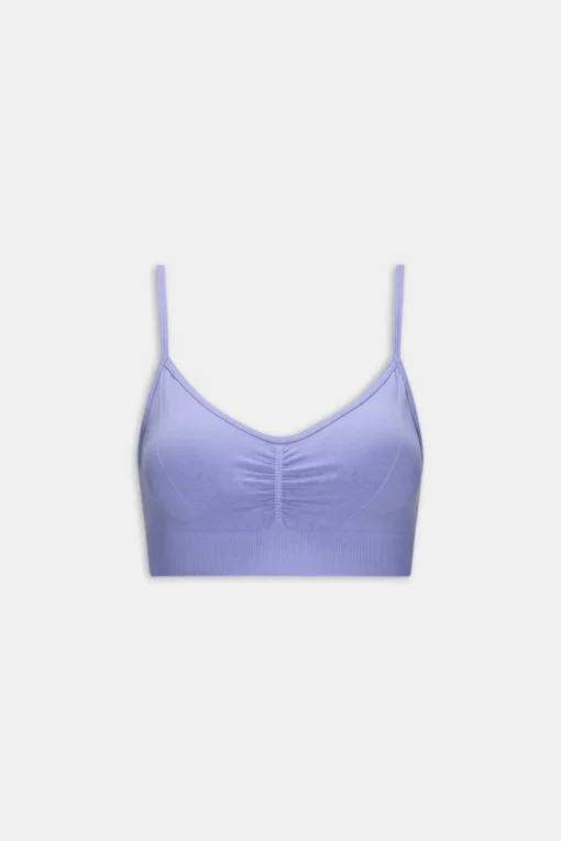 Sculpt Seamless Ruched Sports Bra - Aster Blue