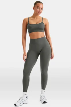 Sculpt Seamless Scrunch Legging - Dark Olive Marl