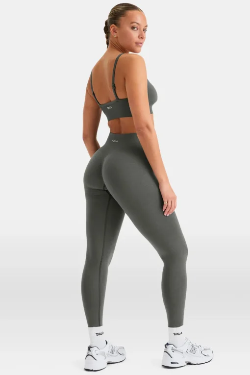 Sculpt Seamless Scrunch Legging - Dark Olive Marl