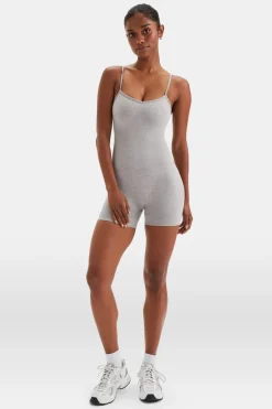 Sculpt Seamless Scrunch Unitard - Light Grey Marl