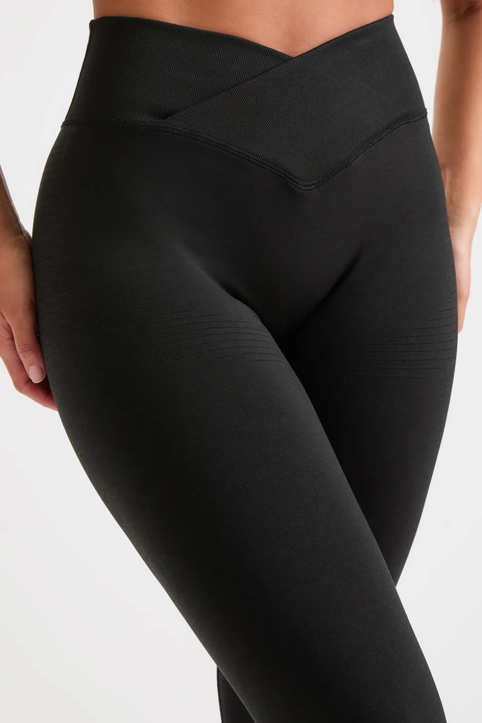 Sculpt Seamless Wrap Scrunch Legging - Black Marl