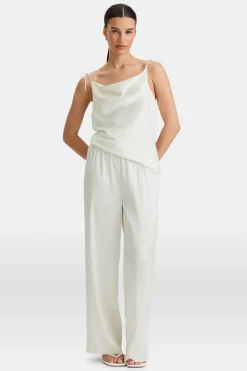 Silky Wide Leg Trouser - Diamond White