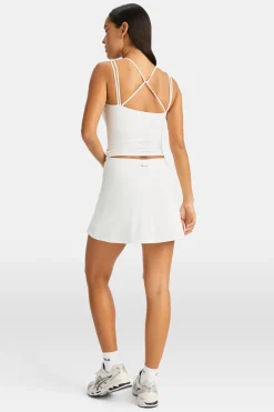 SkinLuxe Asymmetric Side Split Skort - Coconut Milk