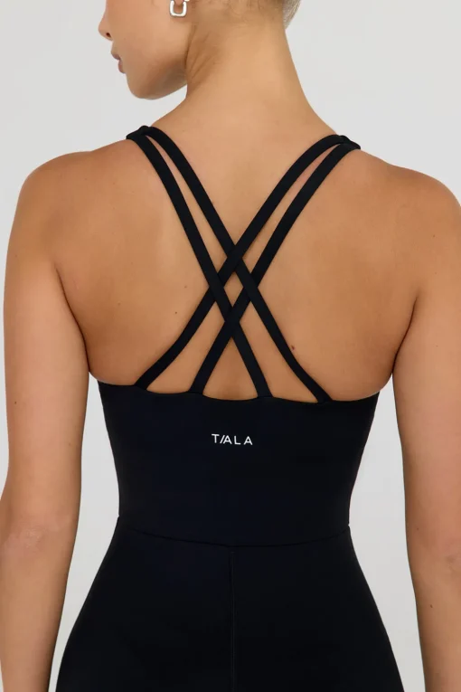 SkinLuxe Built-In Support Strappy Back Unitard - Shadow Black