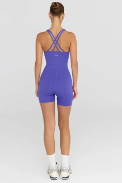 SkinLuxe Built-In Support Strappy Back Unitard - Grape