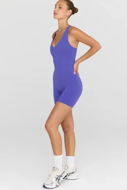 SkinLuxe Built-In Support Strappy Back Unitard - Grape