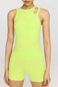 SkinLuxe Built-In Support Cut Out Shoulder Vest - Key Lime