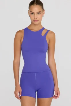 SkinLuxe Built-In Support Cut Out Shoulder Vest - Grape