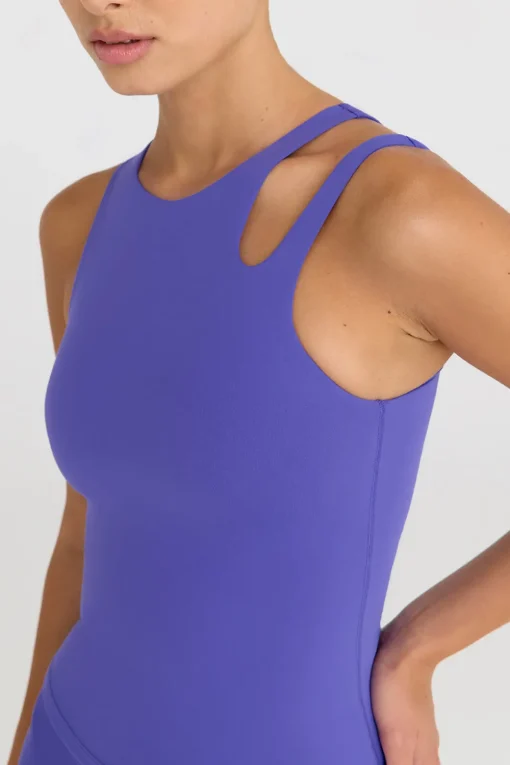 SkinLuxe Built-In Support Cut Out Shoulder Vest - Grape