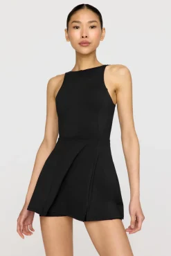 SkinLuxe Built-In Support Side Split Active Dress - Shadow Black