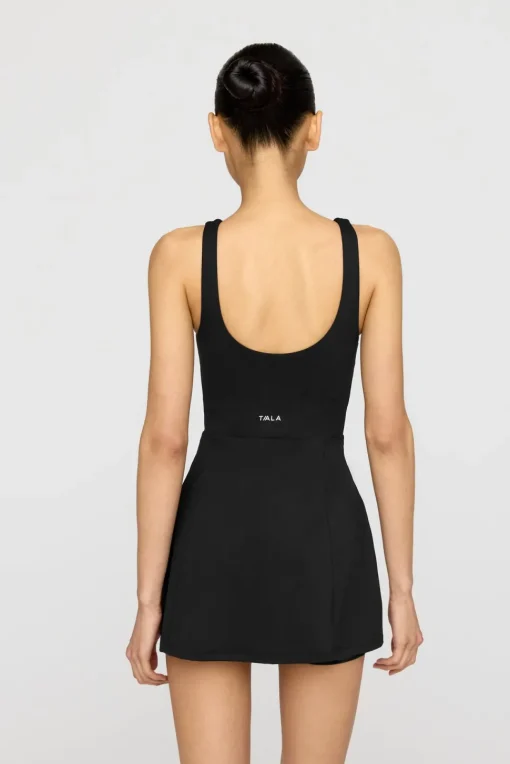 SkinLuxe Built-In Support Side Split Active Dress - Shadow Black
