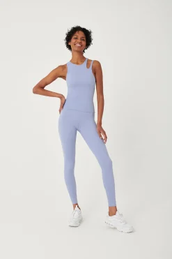 SkinLuxe Built-In Support Cut Out Shoulder Vest - Cornflower Blue