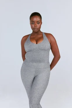 SkinLuxe Built-In Support Strappy Back Cami Top - Dark Grey Marl