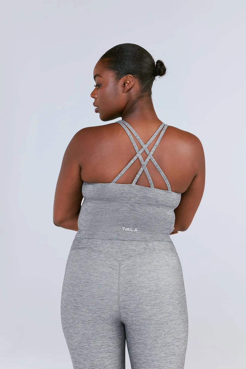 SkinLuxe Built-In Support Strappy Back Cami Top - Dark Grey Marl