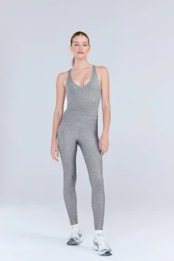 SkinLuxe Built-In Support Strappy Back Cami Top - Dark Grey Marl