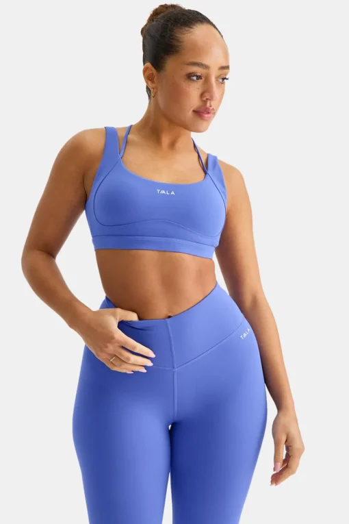 SkinLuxe Contour Scoop Back Sports Bra - Iris Blue