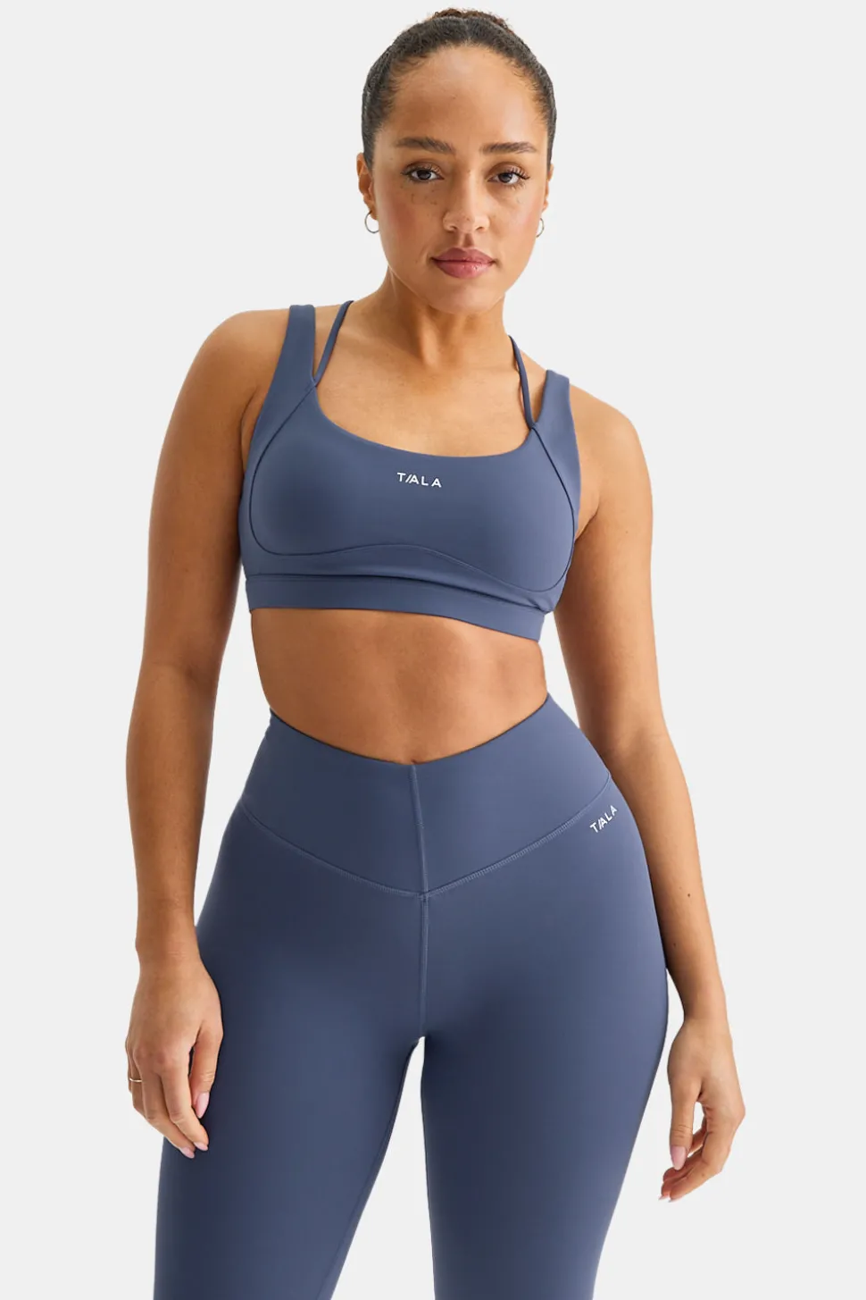 SkinLuxe Contour Scoop Back Sports Bra - Vintage Blue