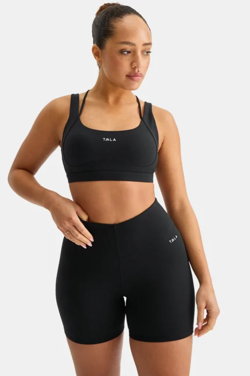 SkinLuxe Contour Scoop Back Sports Bra - Shadow Black