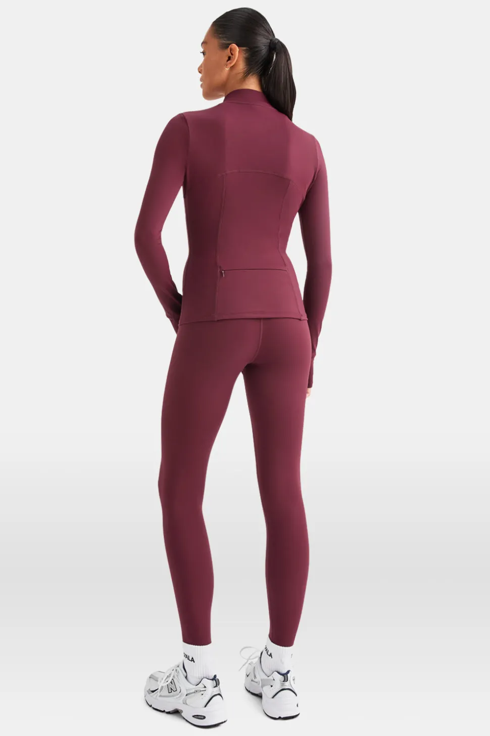 SkinLuxe Full Length Running Top - Burgundy