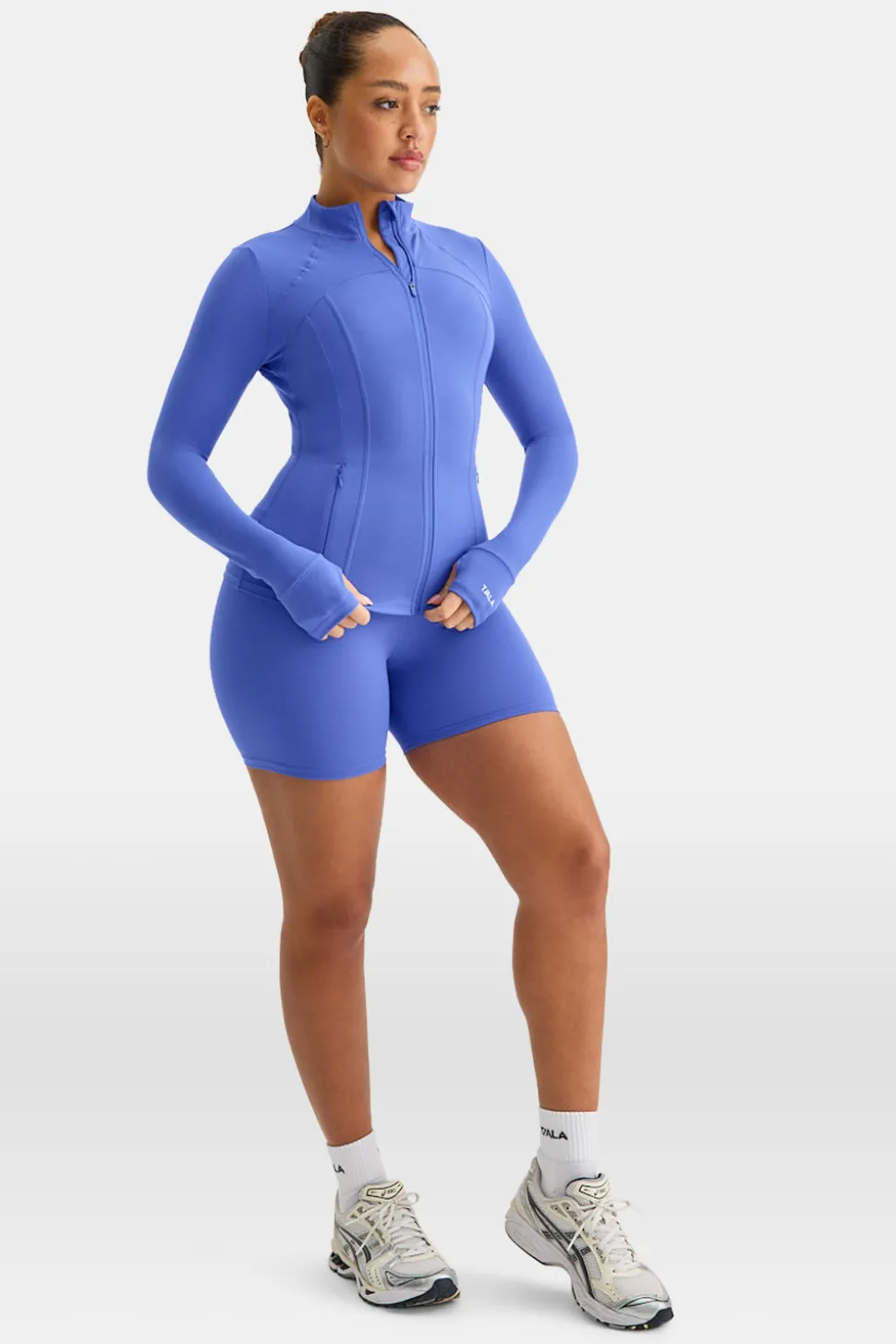 SkinLuxe Full Length Running Top - Iris Blue