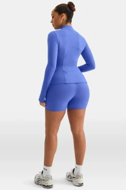 SkinLuxe Full Length Running Top - Iris Blue