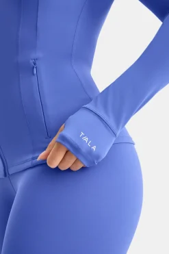 SkinLuxe Full Length Running Top - Iris Blue