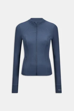 SkinLuxe Full Length Running Top - Vintage Blue