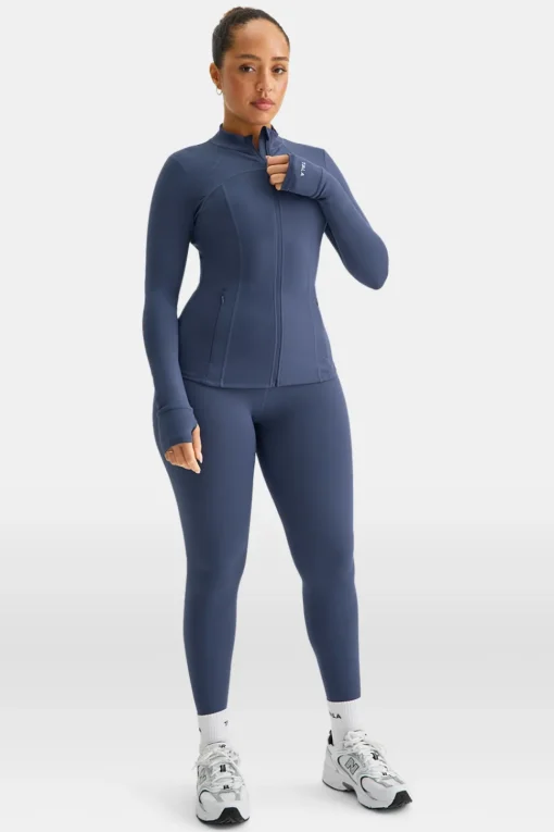 SkinLuxe Full Length Running Top - Vintage Blue